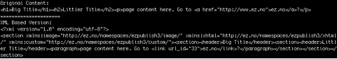 eZXMLText, before and after